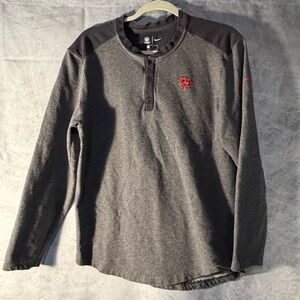 Nike NFL Chicago Bears Long Sleeve Henley Shirt Gray Men’s Large